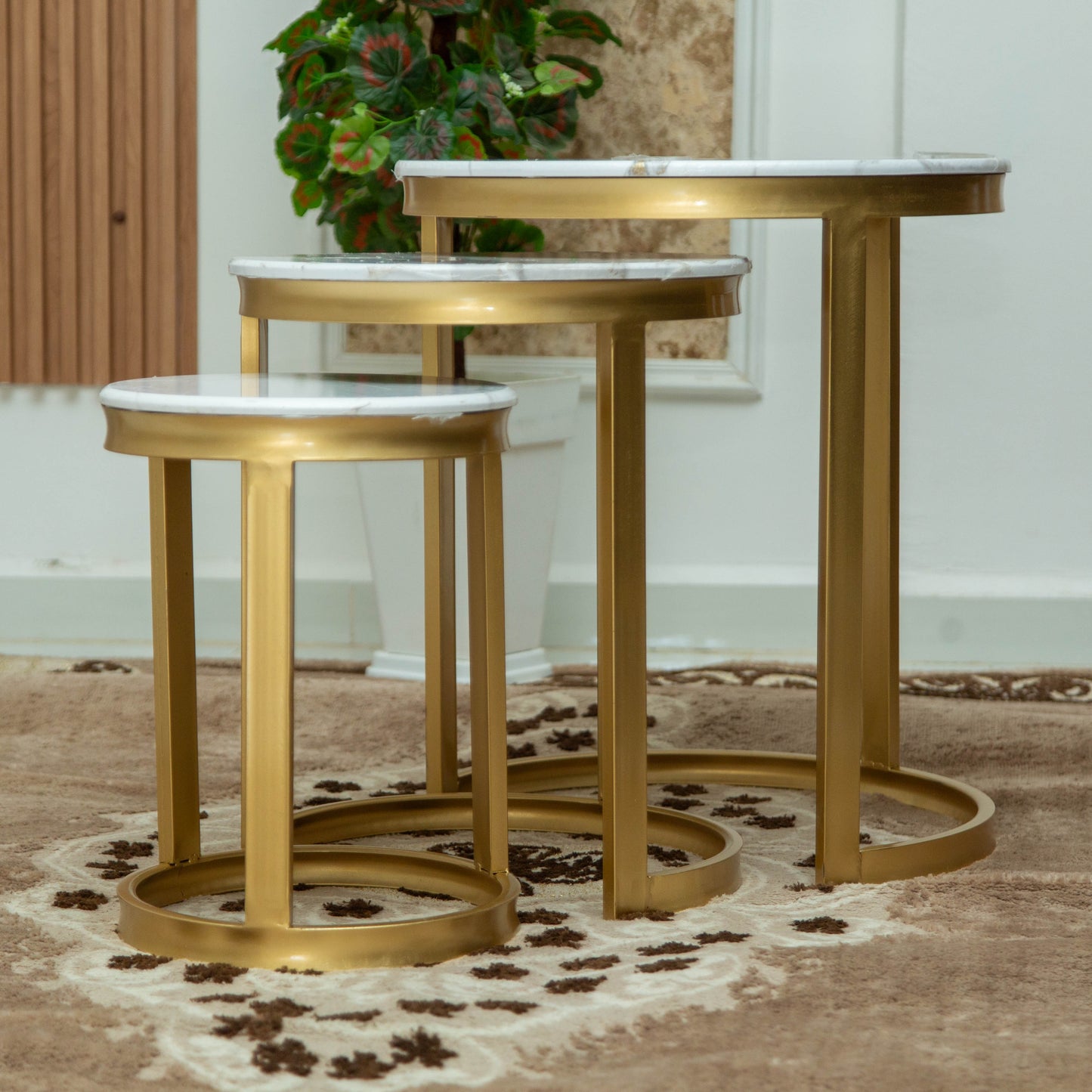 TABLE JIGON ROND MÉTAL 3 BARRES