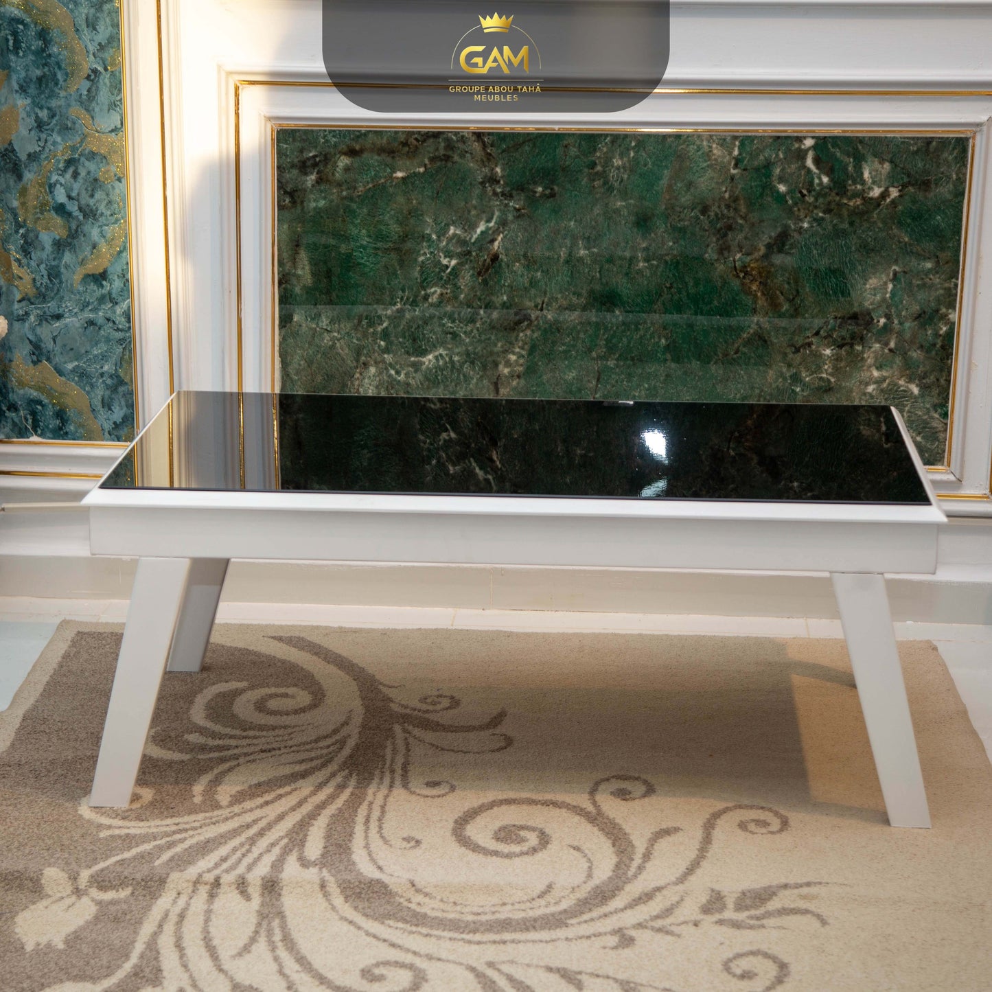 TABLE BASSE 3 PIÈCES CARRÉ HÊTRE EN VERRE