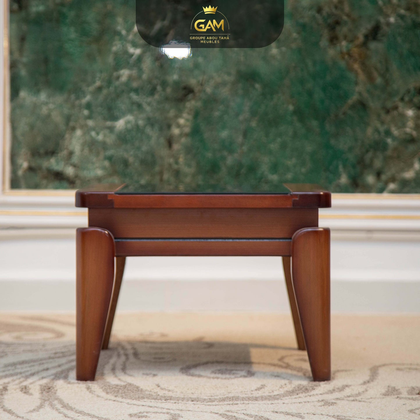 TABLE BASSE 3 PIÈCES CARRÉ 2 LIGNES HÊTRE