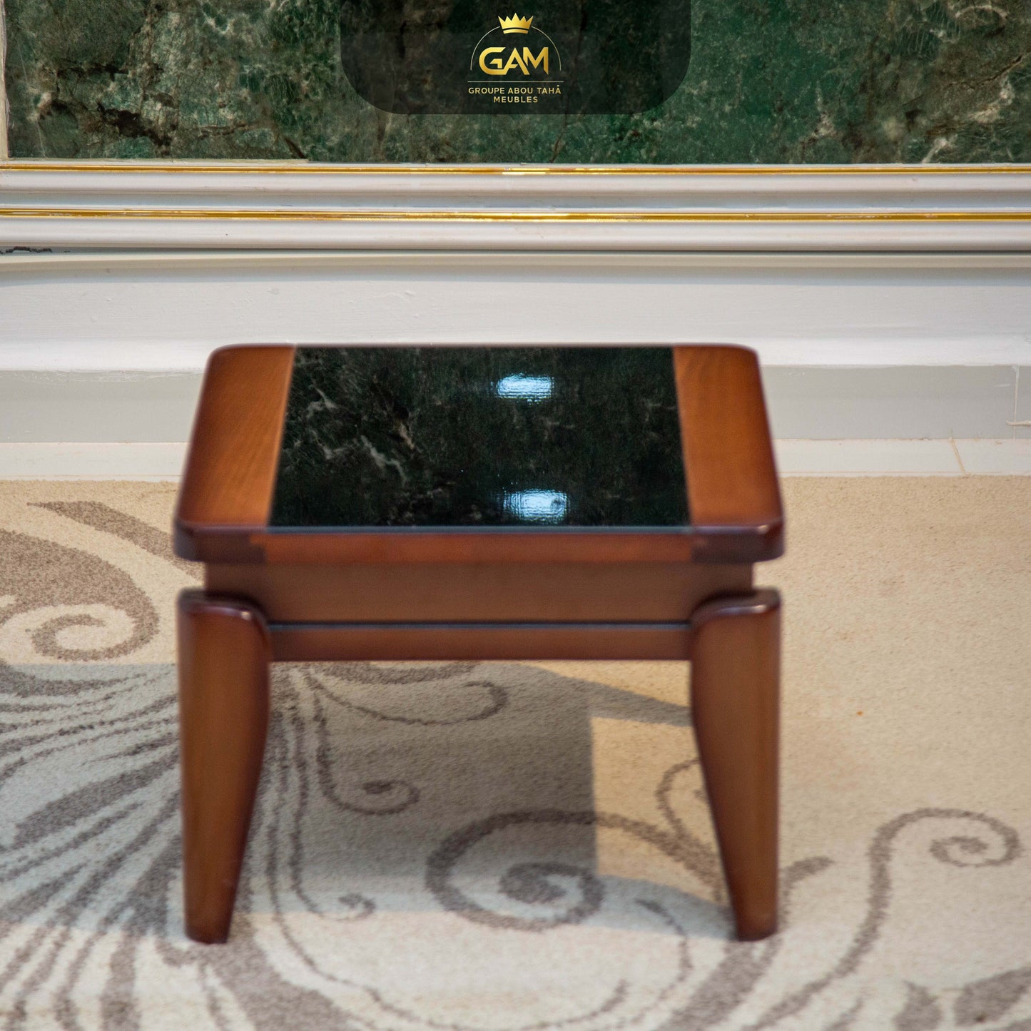 TABLE BASSE 3 PIÈCES CARRÉ 2 LIGNES HÊTRE