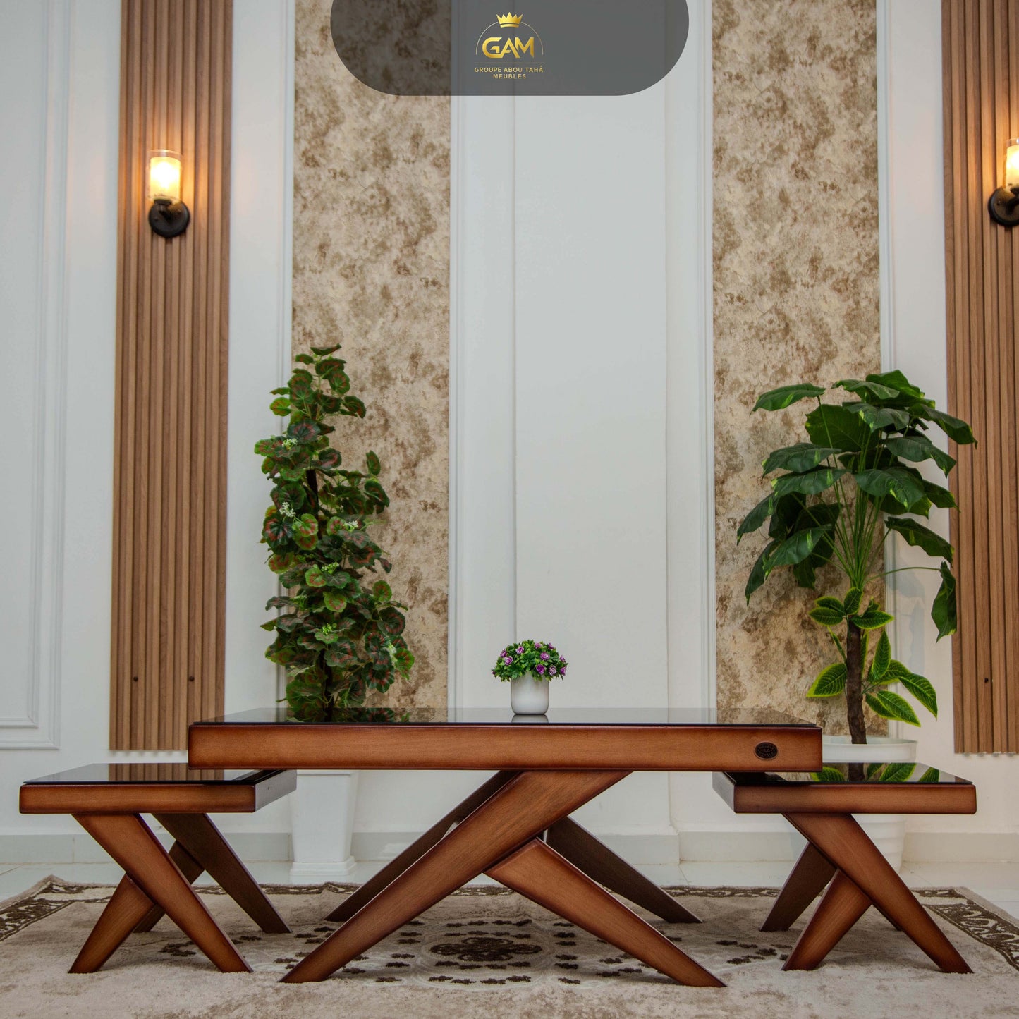 TABLE BASSE Y 3PIÈCES HÊTRE