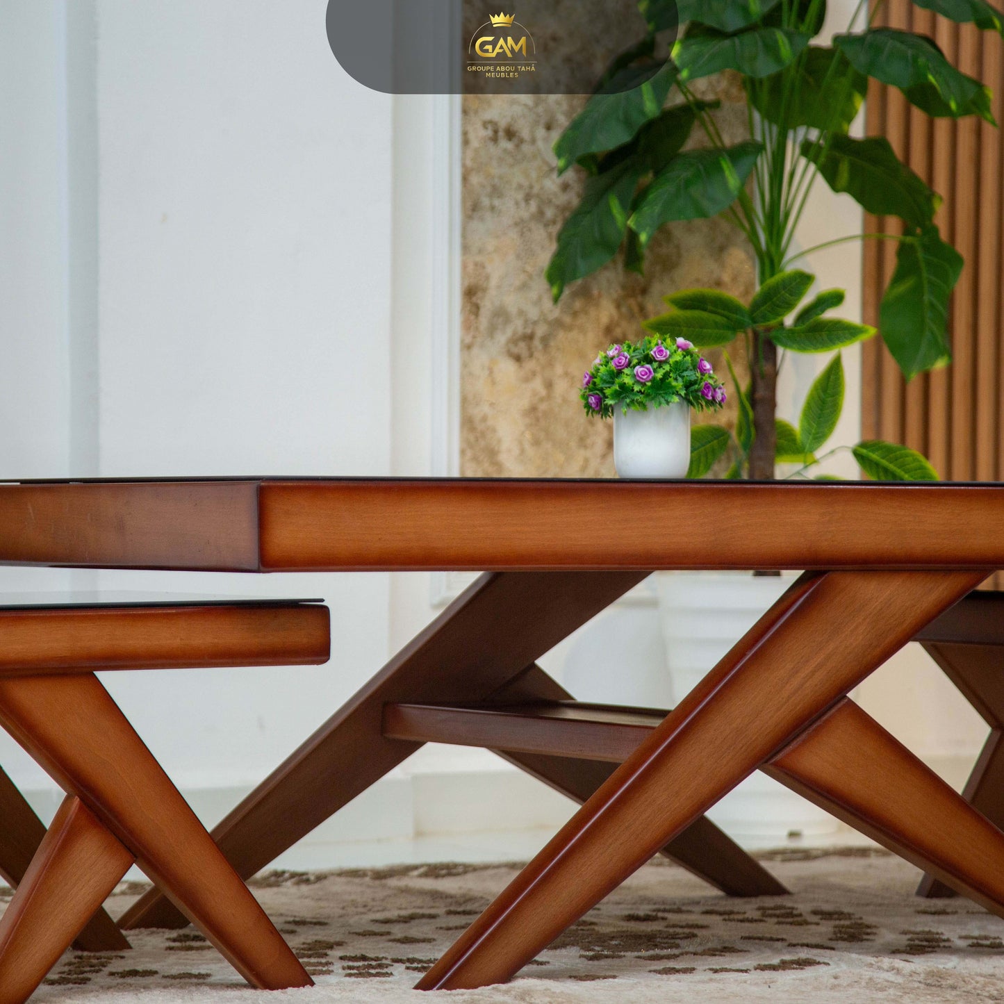 TABLE BASSE Y 3PIÈCES HÊTRE