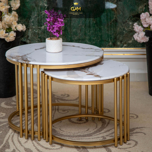 TABLE BASSE 2 PIÈCE ROND  4 BAGIT