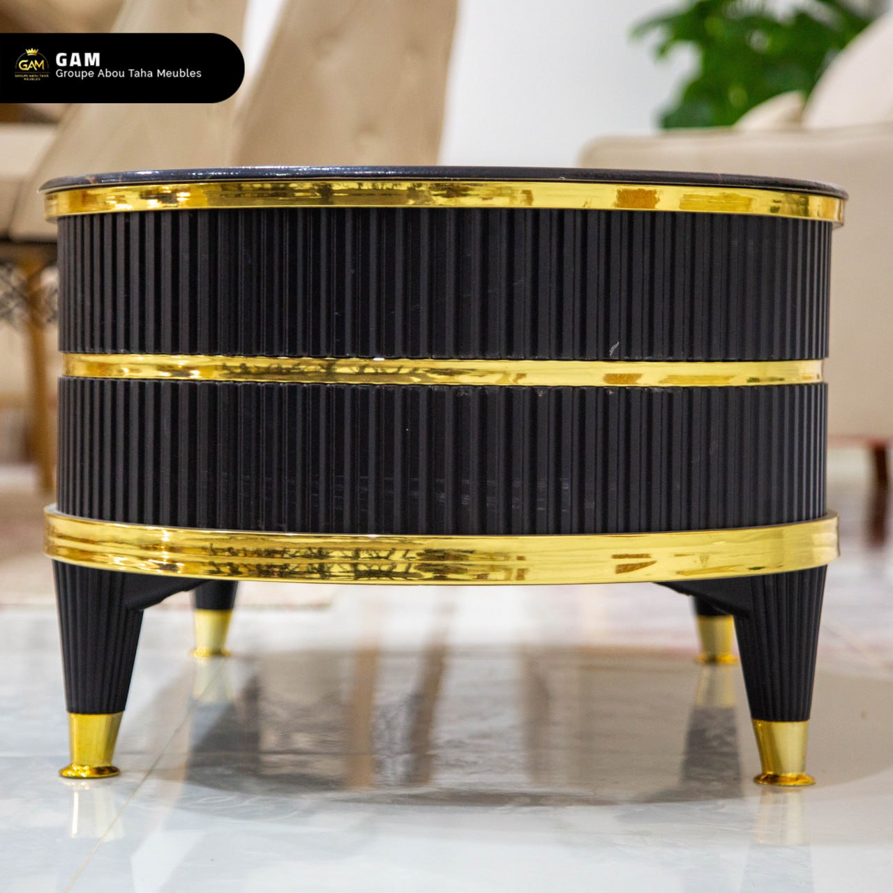 TABLE BASSE 2 TIROIRS MDF