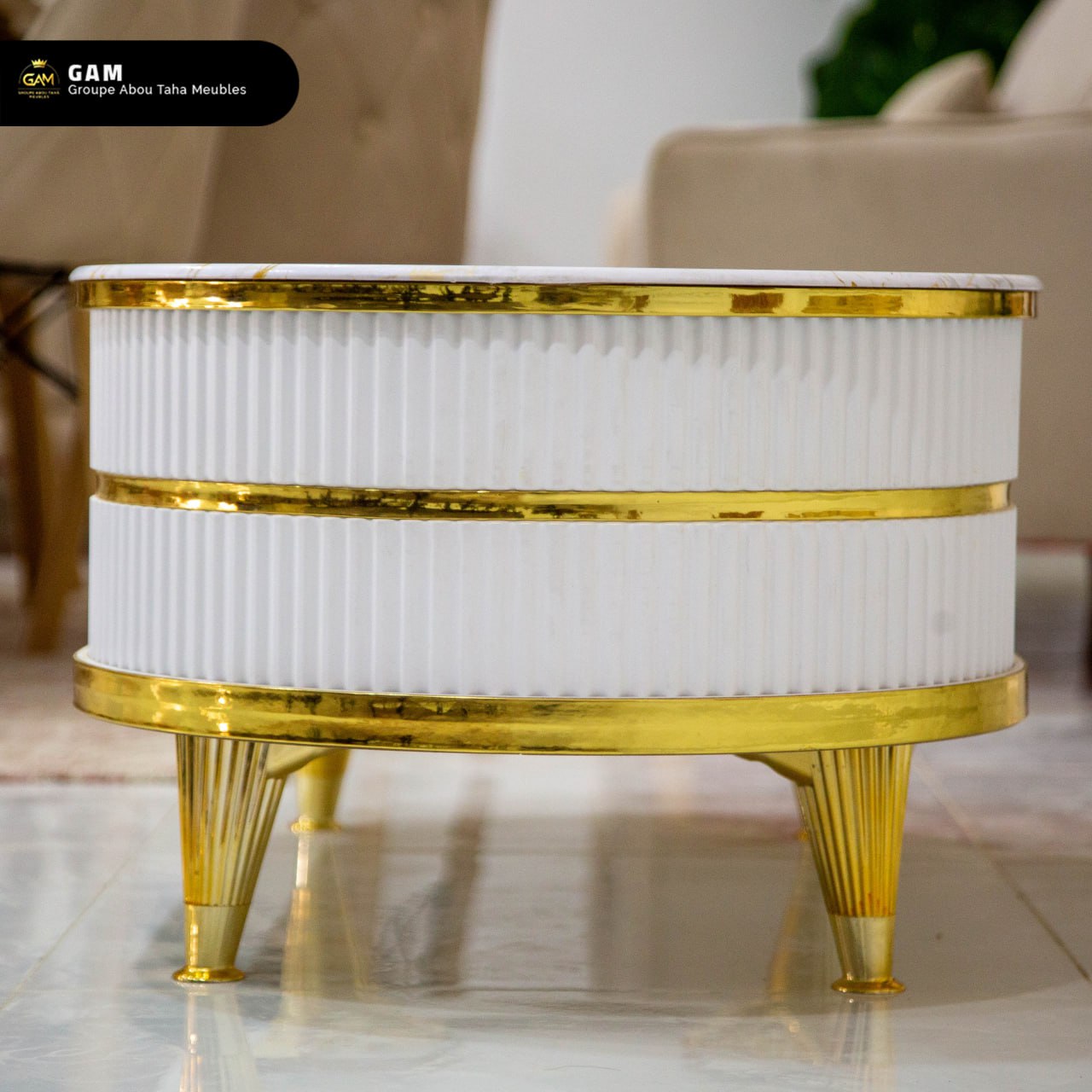 TABLE BASSE 2 TIROIRS MDF