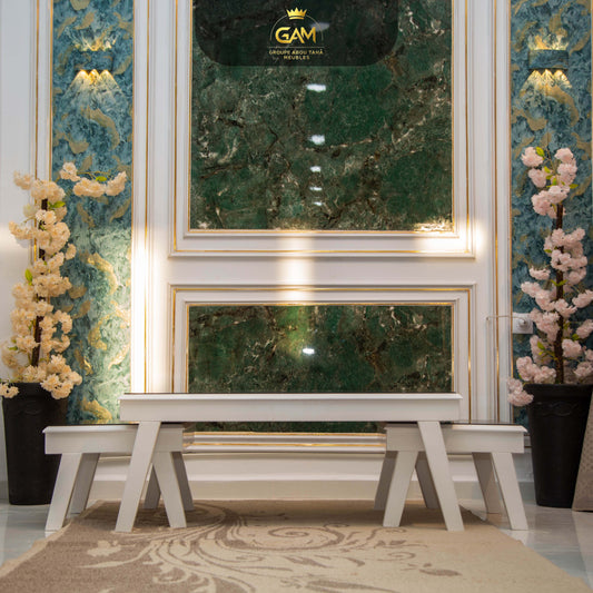 TABLE BASSE 3 PIÈCES CARRÉ HÊTRE EN VERRE