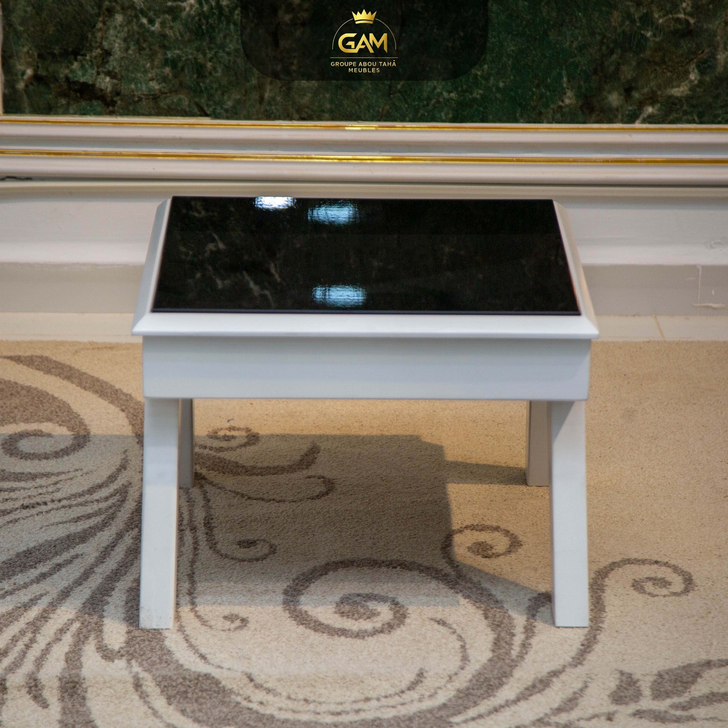 TABLE BASSE 3 PIÈCES CARRÉ HÊTRE EN VERRE