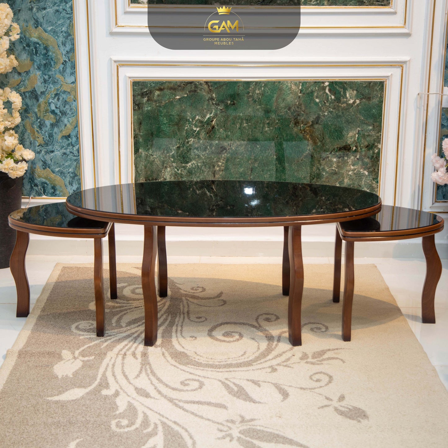 TABLE BASSE 3 PIÈCES HÊTRE OVALE