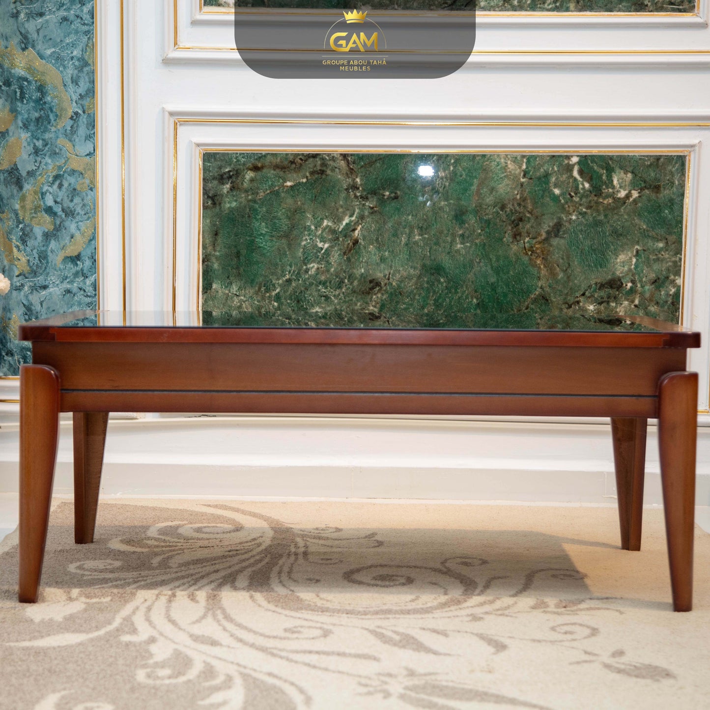 TABLE BASSE 3 PIÈCES CARRÉ 2 LIGNES HÊTRE