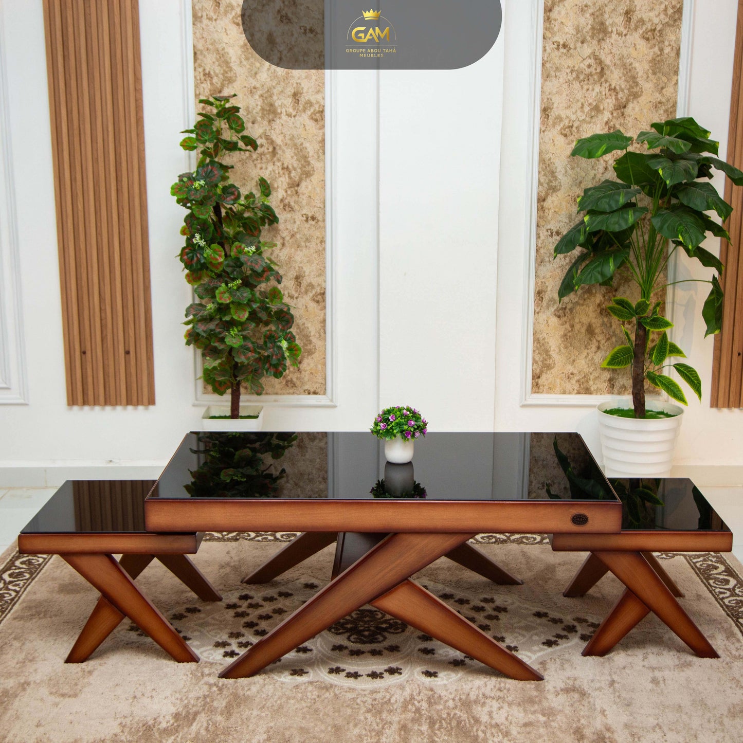 TABLE BASSE Y 3PIÈCES HÊTRE