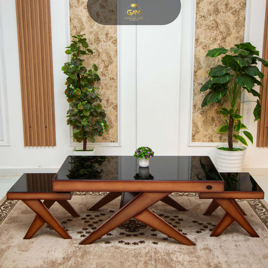 TABLE BASSE Y 3PIÈCES HÊTRE