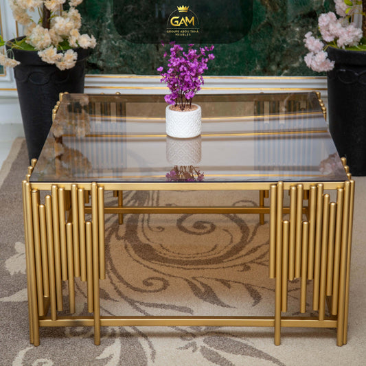 TABLE BASSE 1 PIÈCE CARRÉ EN VERRE