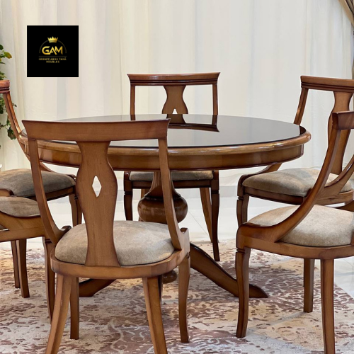 TABLE À MANGER 6 CHAISES ROND HÊTRE
