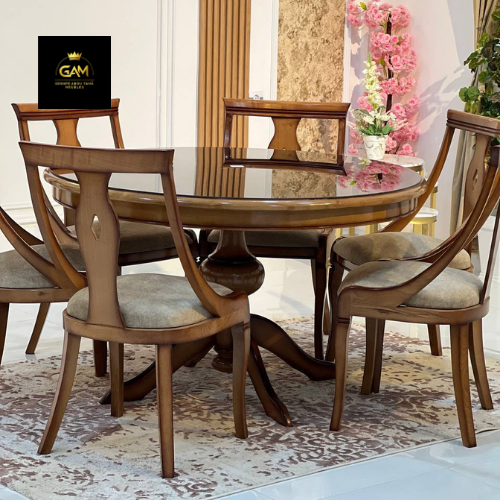 TABLE À MANGER 6 CHAISES ROND HÊTRE