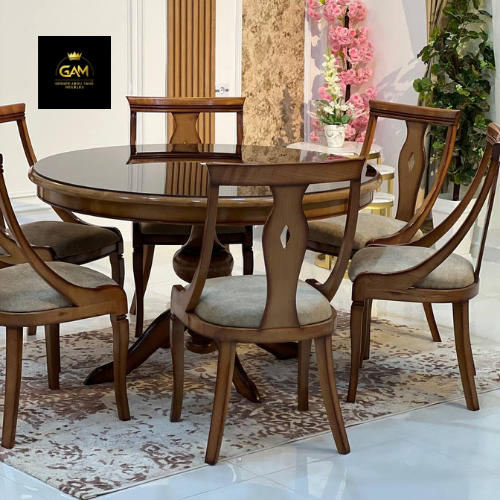 TABLE À MANGER 6 CHAISES ROND HÊTRE