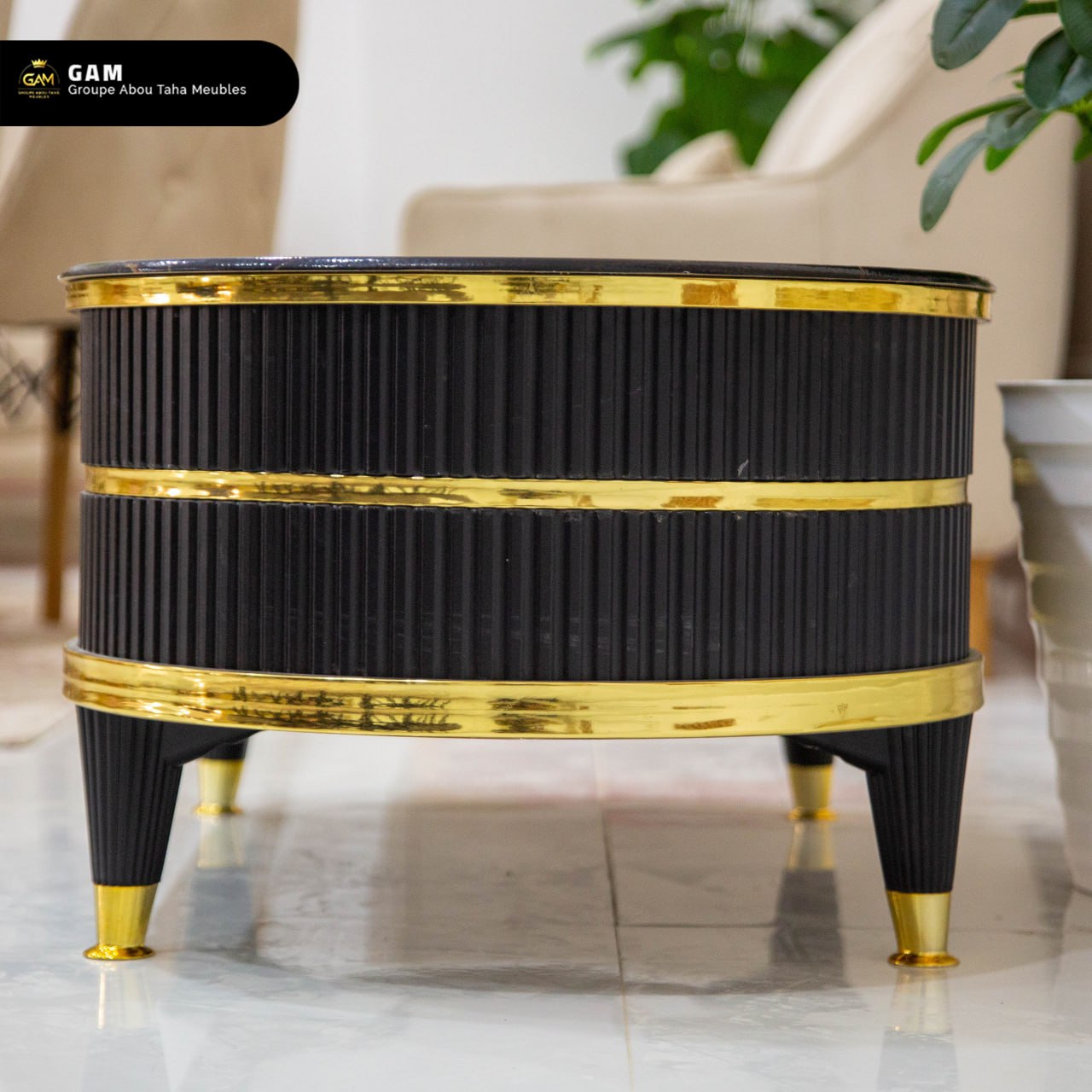 TABLE BASSE 2 TIROIRS MDF