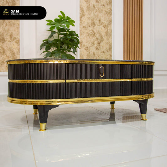 TABLE BASSE 2 TIROIRS MDF